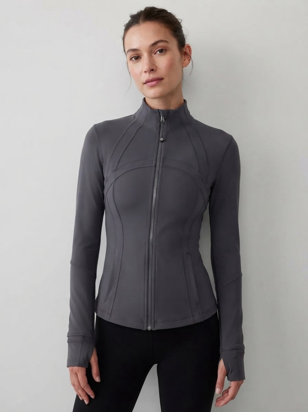 lululemon athletica Slate Gray Full-Zip Athletic Jacket